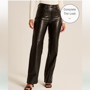 Abercrombie & Fitch Vegan Leather 90s Straight Ultra High Rise Pants